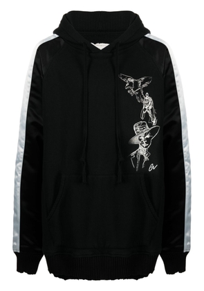 Greg Lauren Souvenir embroidered hoodie - Black