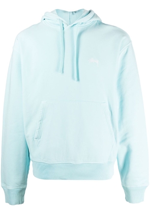 Stüssy logo-print pullover hoodie - Blue