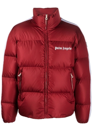 Palm Angels logo-print down-feather padded jacket - Red
