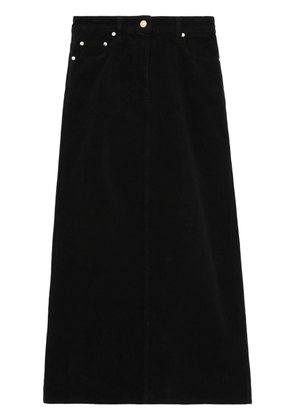 GANNI high-waist corduroy maxi skirt - Black