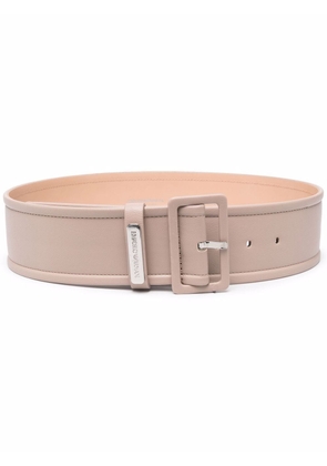 Emporio Armani leather buckle belt - Neutrals