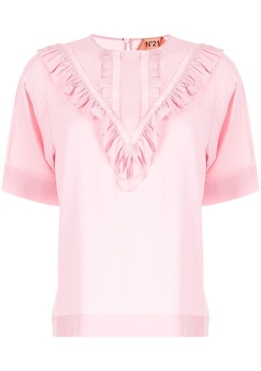 Nº21 ruffle-detail short-sleeve blouse - Pink