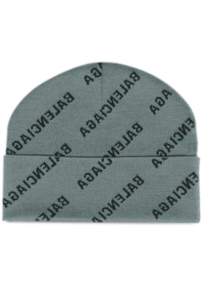 Balenciaga mirror logo beanie hat - Grey