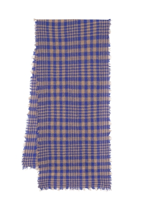 Faliero Sarti check-pattern knitted scarf - Blue