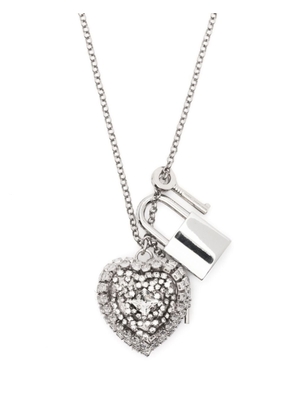 Ermanno Scervino heart crystal-embellished pendant necklace - Silver