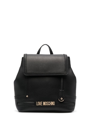 Love Moschino logo-lettering backpack - Black