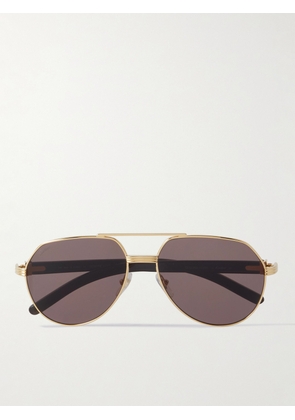 Cartier Eyewear - Aviator-Style Gold-Tone and Horn Sunglasses - Men - Gold