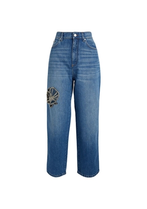 Stella Mccartney Crystal-Embellished Straight Jeans