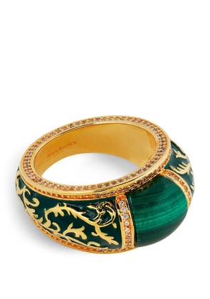 Zimmermann Gold-Plated And Malachite Zimmemorabilia Ring