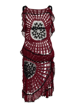 Diotima - Trio-Web Crocheted Cotton Midi Dress - Brown - 4 - Moda Operandi