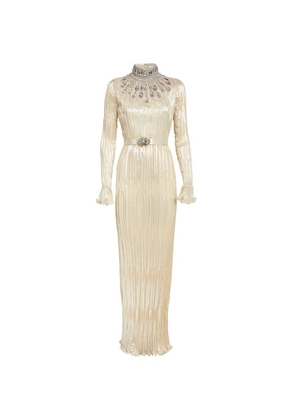 Andrew Gn Pleated Embellished Gown