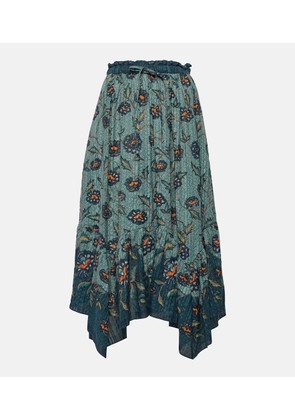Ulla Johnson Alice asymmetric cotton-blend midi skirt