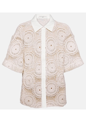 SIR Atacama crochet linen-blend shirt