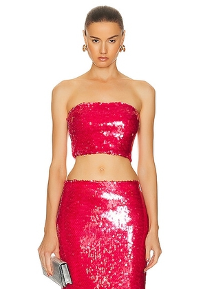 Lapointe Stretch Sequin Tube Top in Rouge - Red. Size 2 (also in 0, 4, 6, 8).