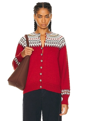 BODE Oslo Cardigan in Red - Red. Size M (also in L, S).