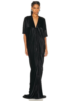 RICK OWENS LILIES V-Neck Gown in Black - Black. Size 40 (also in 38).