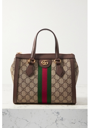 Gucci - Ophidia Leather-trimmed Printed Coated-canvas Tote Bag - Neutrals - One size