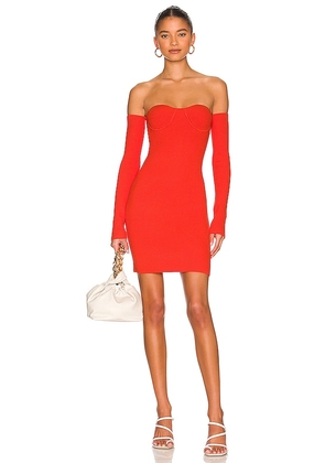 Helmut Lang Contour Mini Dress in Red. Size M.