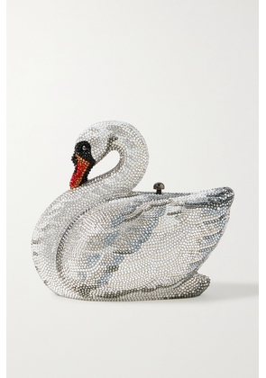 Judith Leiber Couture - Swan Odette Crystal-embellished Silver-tone Clutch - One size