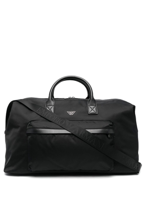 Emporio Armani logo-patch holdall bag - Black