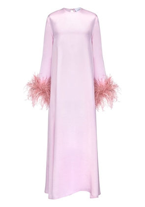Sleeper Suzi detachable feather-cuffs maxi dress - Pink