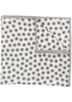 Brunello Cucinelli polka dot-print linen scarf - White