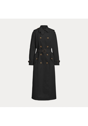 Belted Cotton-Blend Maxi Trench Coat