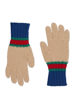 Gucci Kids Wool Web Stripe Gloves