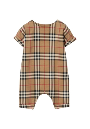 Burberry Kids Stretch-Cotton Check Playsuit (1-18 Months)