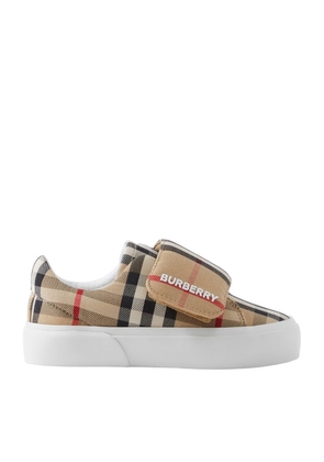 Burberry Kids Cotton Check Sneakers