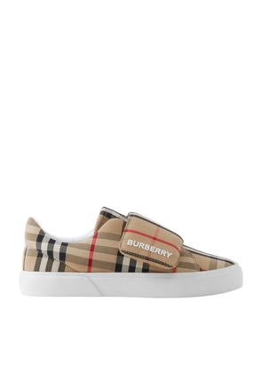 Burberry Kids Cotton Check Sneakers