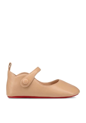 Christian Louboutin Kids Baby Love Chick Leather Ballet Flats