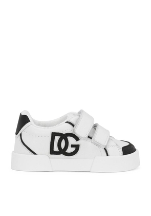 Dolce & Gabbana Kids Leather Portofino Low-Top Sneakers