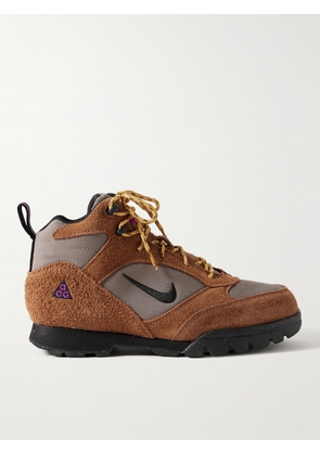 Nike - ACG Torre Mid Canvas and Suede Hiking Boots - Men - Brown - US 6