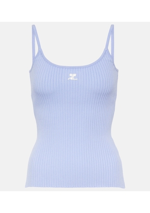 Courrèges Logo ribbed-knit tank top