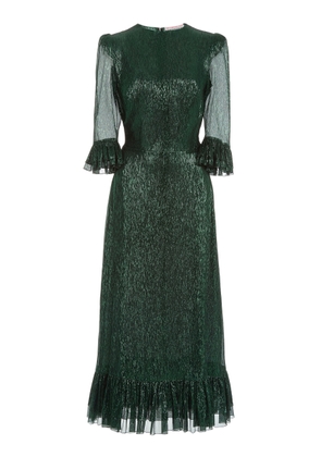 The Vampire's Wife - The Falconetti Metallic Chiffon Midi Dress - Green - UK 10 - Moda Operandi
