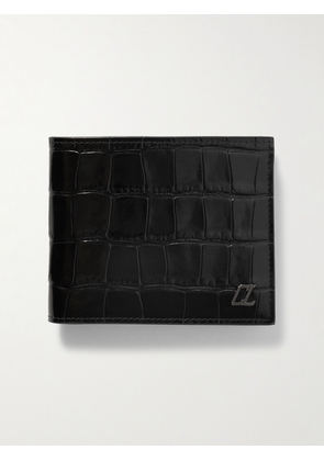 Christian Louboutin - Logo-Appliquéd Croc-Effect Glossed-Leather Billfold Wallet - Men - Black