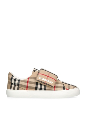 Burberry Kids Check Velcro Sneakers