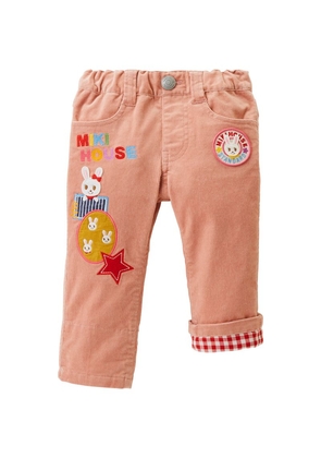 Miki House Embroidered Patchwork Corduroy Trousers (2-5 Years)