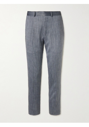 Dunhill - Straight-Leg Wool, Cashmere, Silk and Linen-Blend Herringbone Trousers - Men - Gray - IT 46