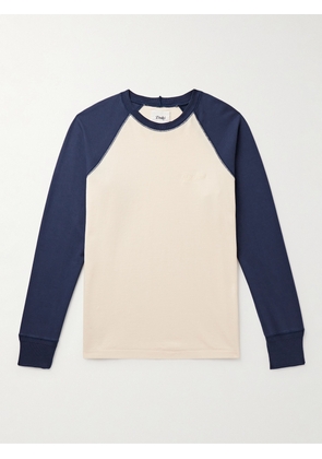 Drake's - Logo-Embroidered Colour-Block Cotton-Jersey T-Shirt - Men - White - M