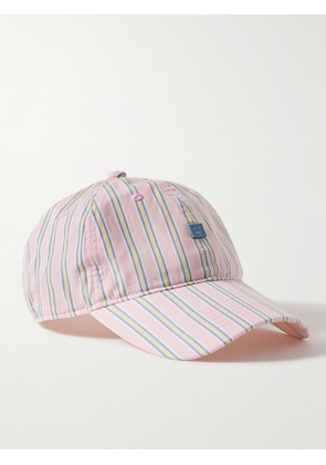 Acne Studios - Cunov Logo-Appliquéd Striped Organic Cotton Baseball Cap - Men - Pink