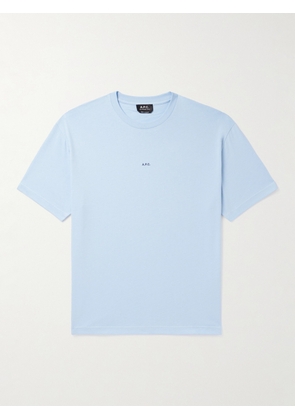A.P.C. - Kyle Logo-Print Cotton-Jersey T-Shirt - Men - Blue - XS