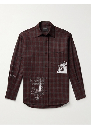 Enfants Riches Déprimés - Printed Checked Merino Wool-Flannel Shirt - Men - Burgundy - S