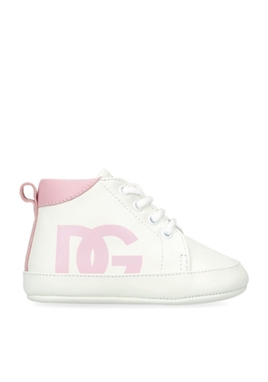 Dolce & Gabbana Kids Leather Dg High-Top Sneakers