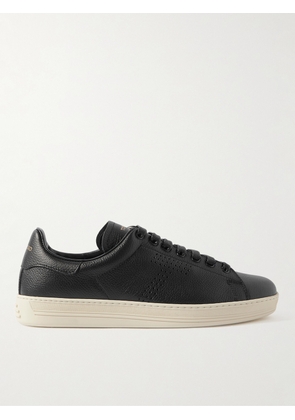TOM FORD - Warwick Perforated Full-Grain Leather Sneakers - Men - Black - UK 6
