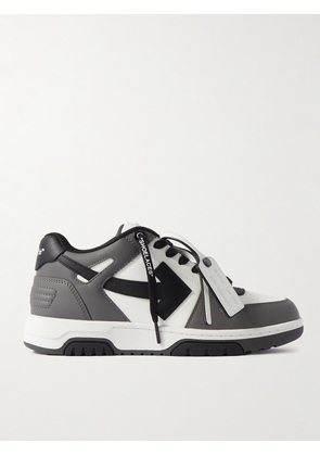 Off-White - Out of Office Leather Sneakers - Men - Gray - EU 40