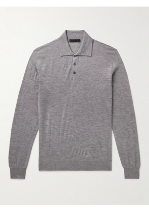 Saman Amel - Slim-Fit Cashmere and Silk-Blend Polo Shirt - Men - Gray - IT 46