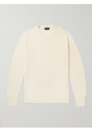TOM FORD - Knitted Wool and Silk-Blend Sweater - Men - Neutrals - IT 46