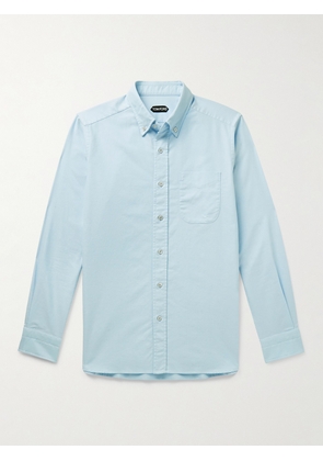 TOM FORD - Button-Down Collar Cotton Oxford Shirt - Men - Blue - EU 39
